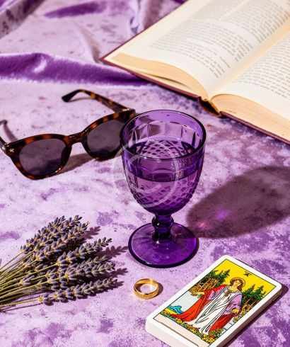 Amethyst lifestyle flat lay
