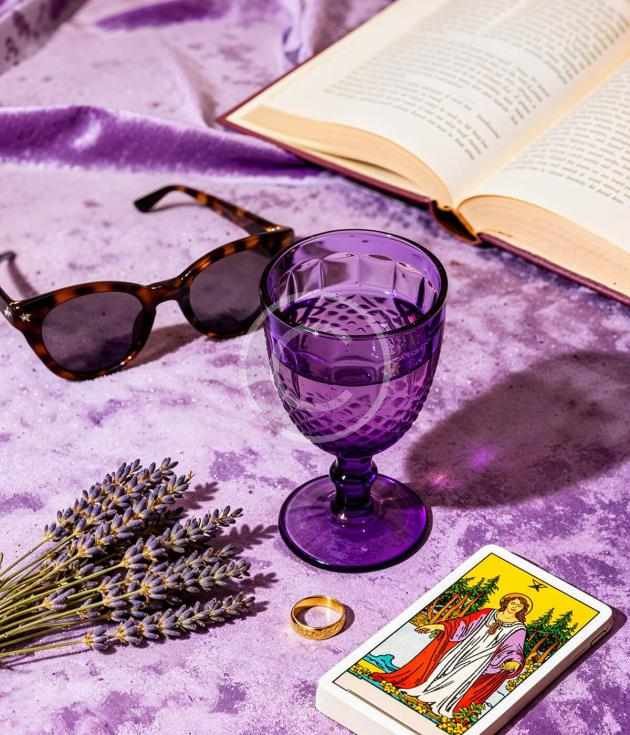 Amethyst lifestyle flat lay