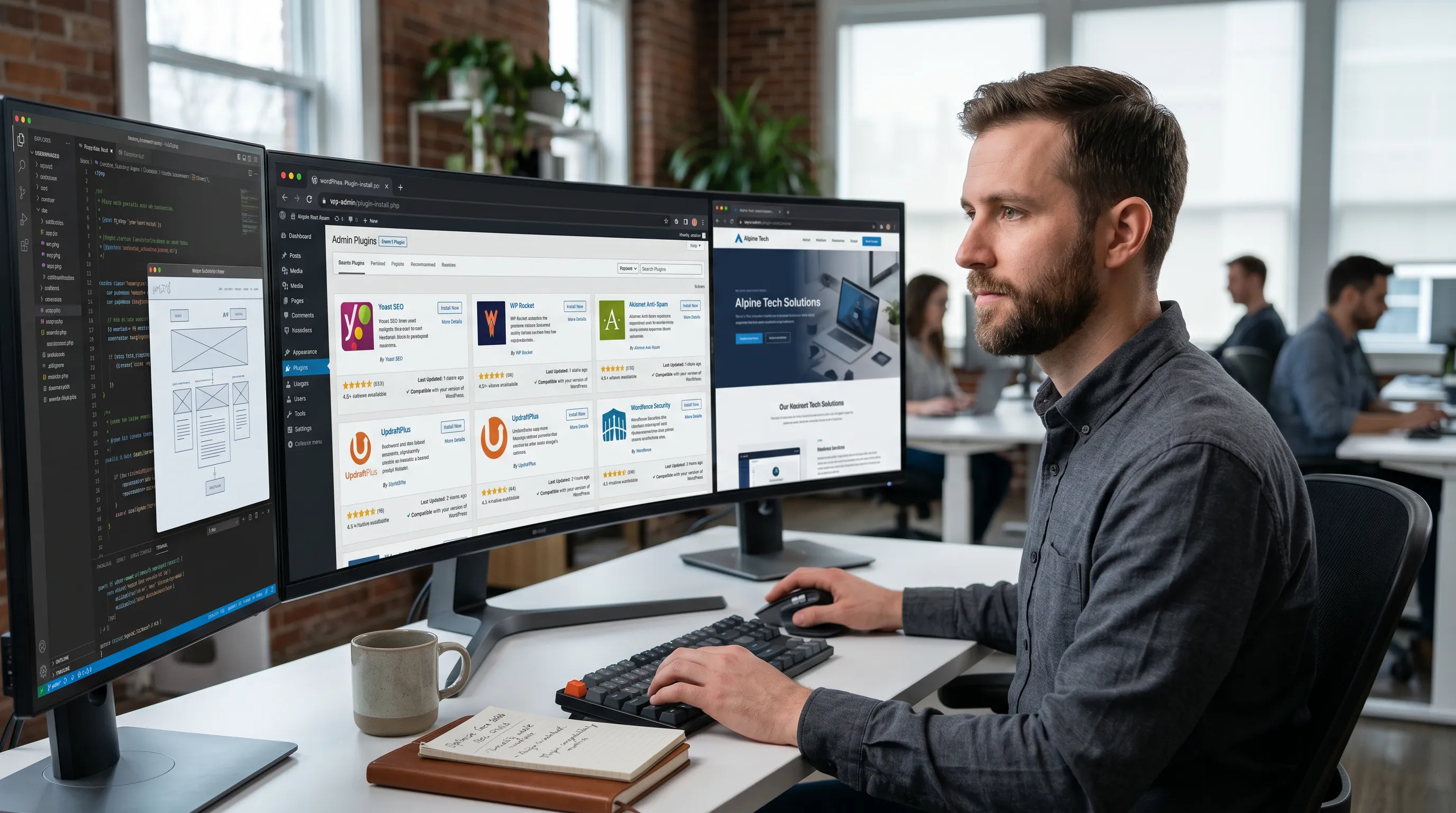 Professional developer selecting trusted WordPress plugins for website performance